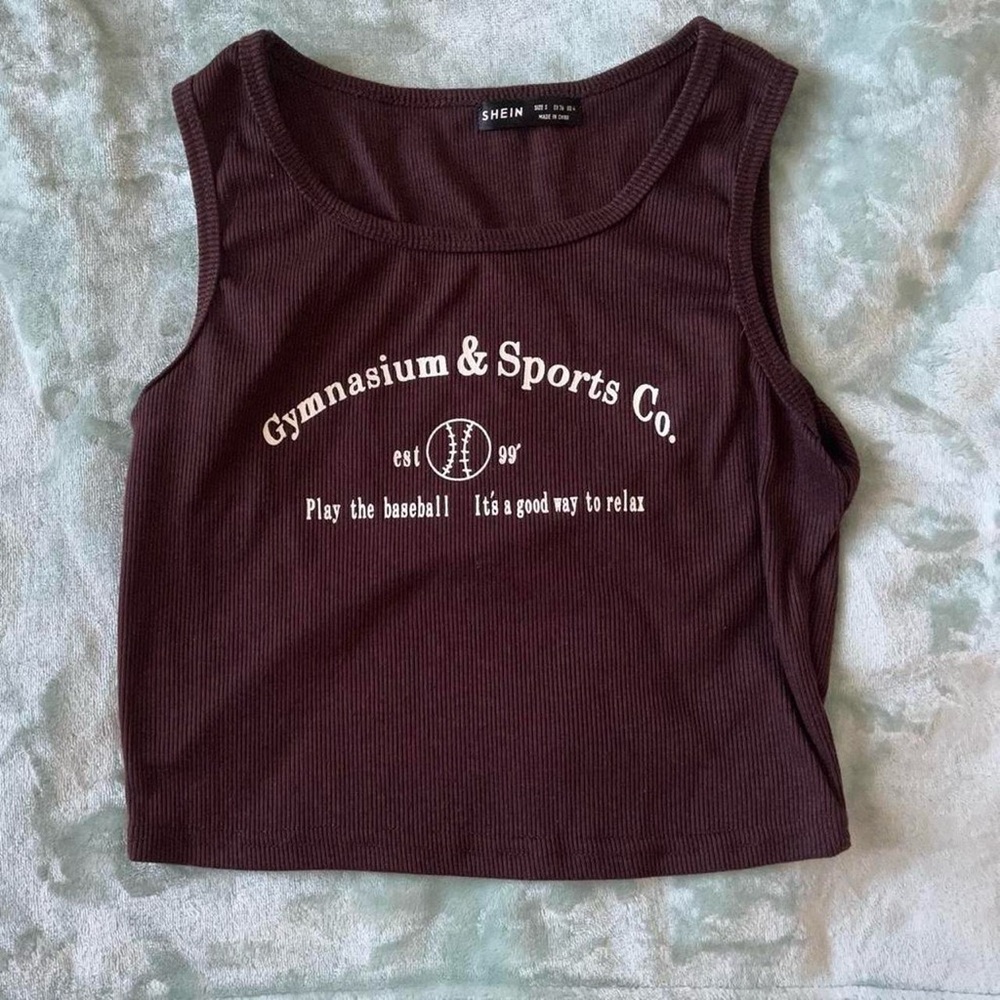 Brown graphic top